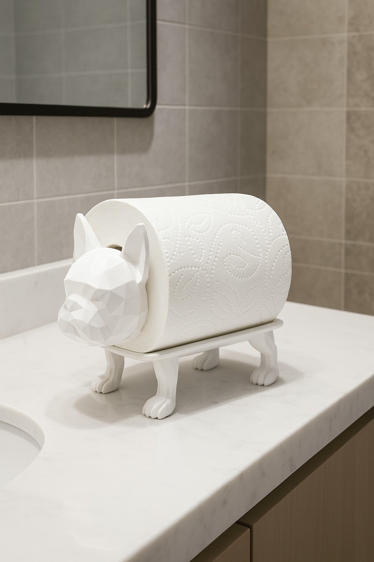 Dekoratif Tuvalet Kağıdı Pratik Ev Dekorasyon Buldog Tuvalet Tasarım 14x12 Cm