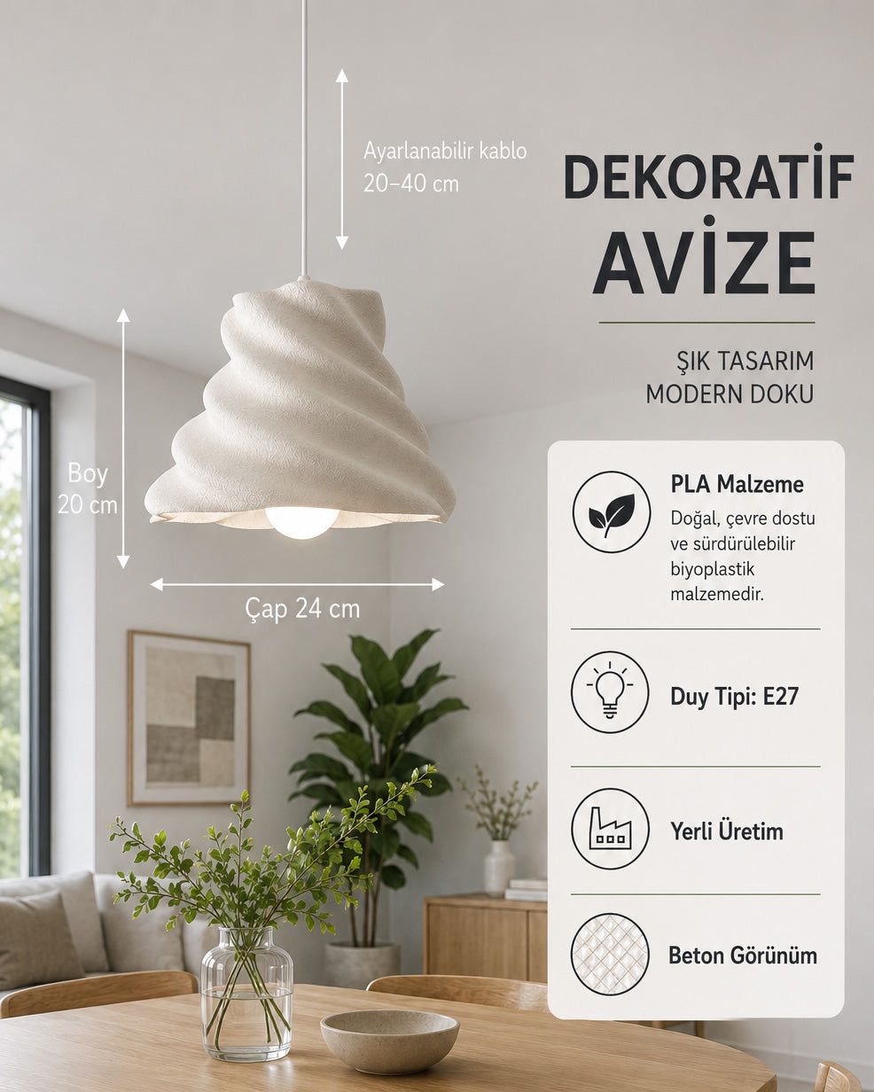 Köpük Form Avize - Beyaz