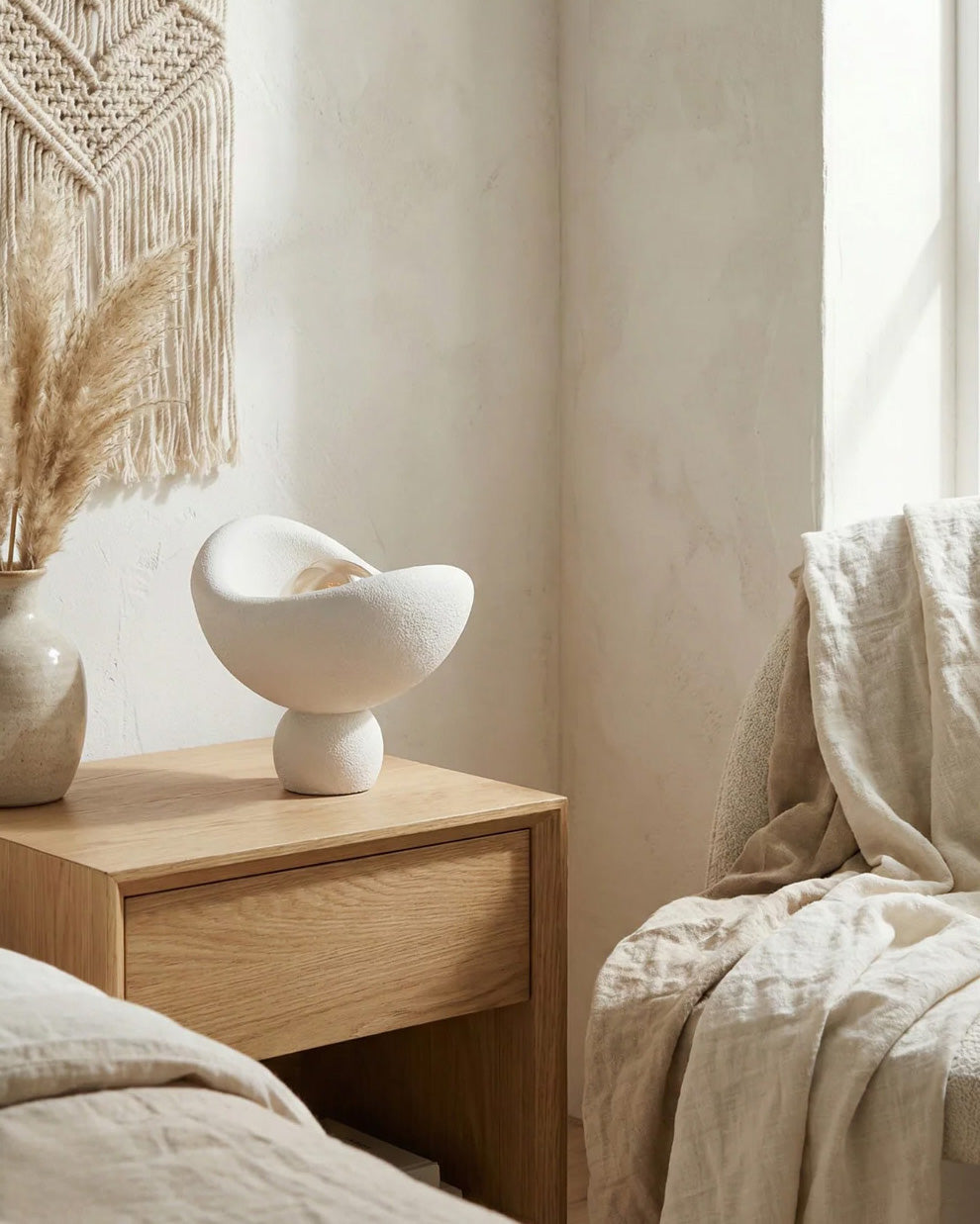 Luna Abajur - Beyaz/Beyaz