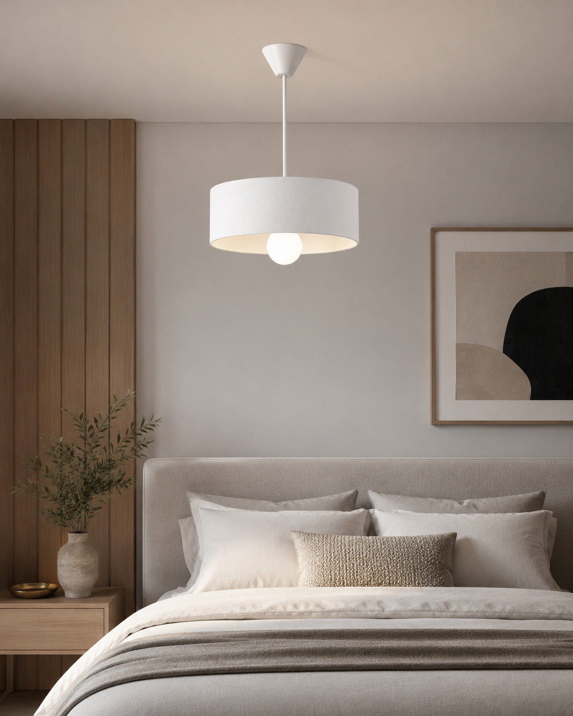 Oval Tip Sarkıt Avize - Beyaz