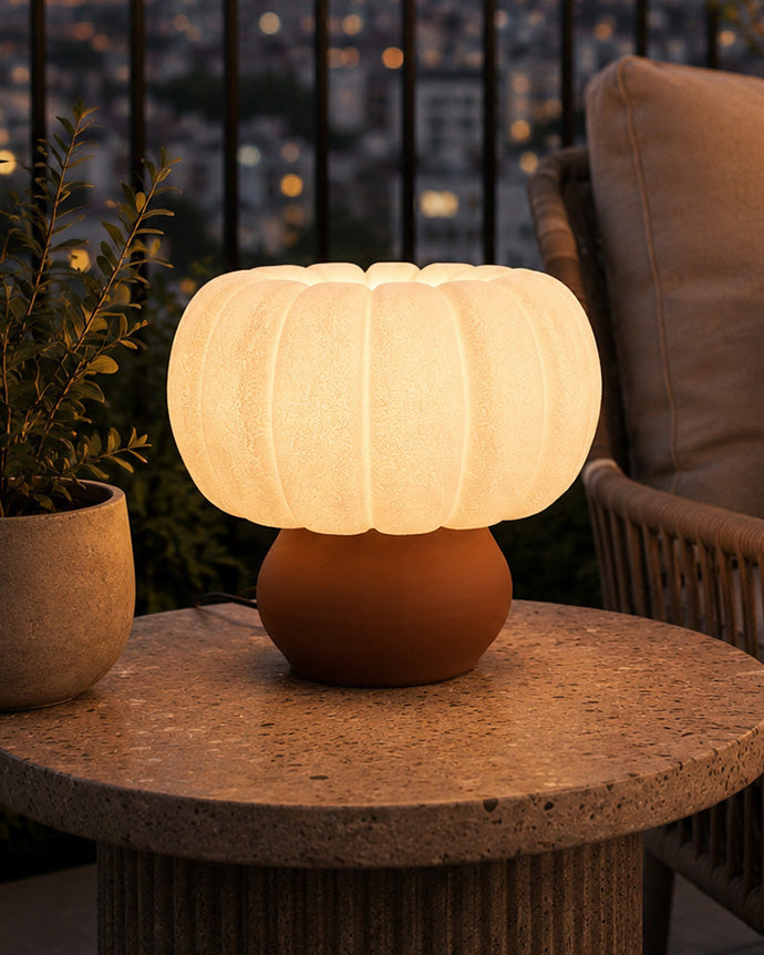 Pumpkin Abajur - Beyaz/Kahve
