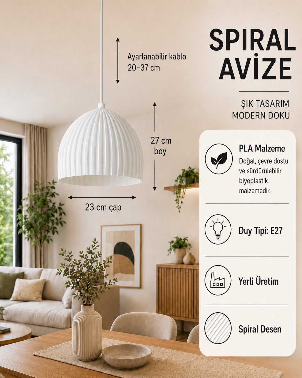 Tekli Bohem Avize - Beyaz